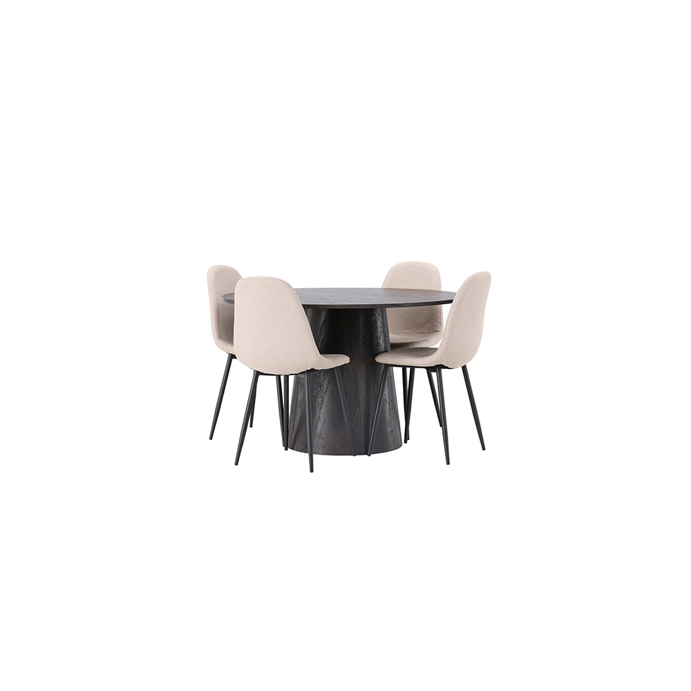 Spisegruppe Venture Home Lanzo Ø120 cm med 4 stk Polar Stoler