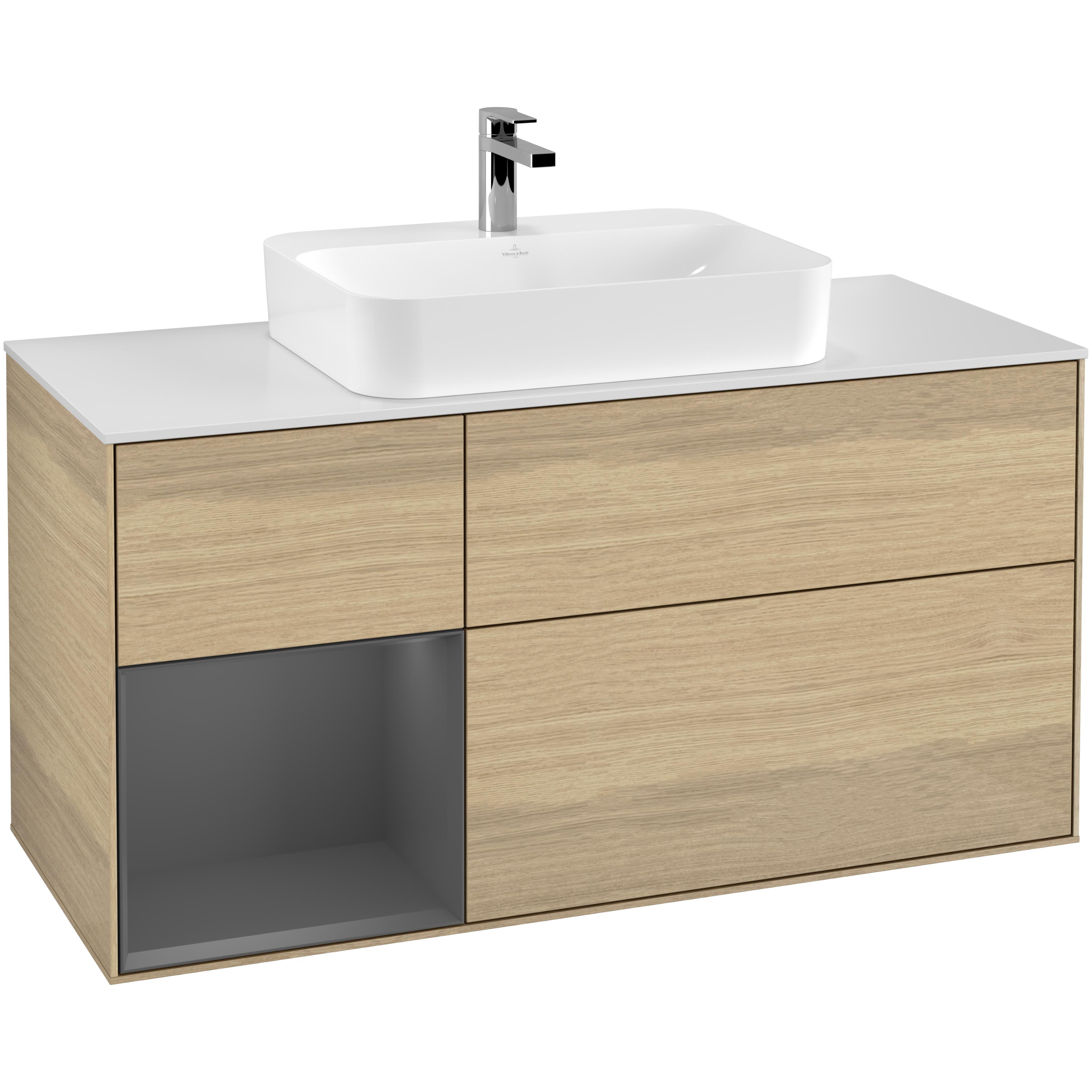 Tvättställsskåp Villeroy & Boch Finion med 3 Lådor Hylla och Bänkskiva för Ytmonterat Tvättställ