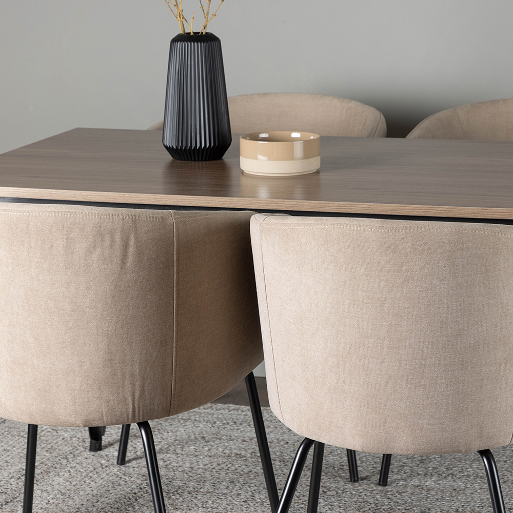 Spisegruppe Venture Home Tempe 140 cm med 4 Berit Stoler