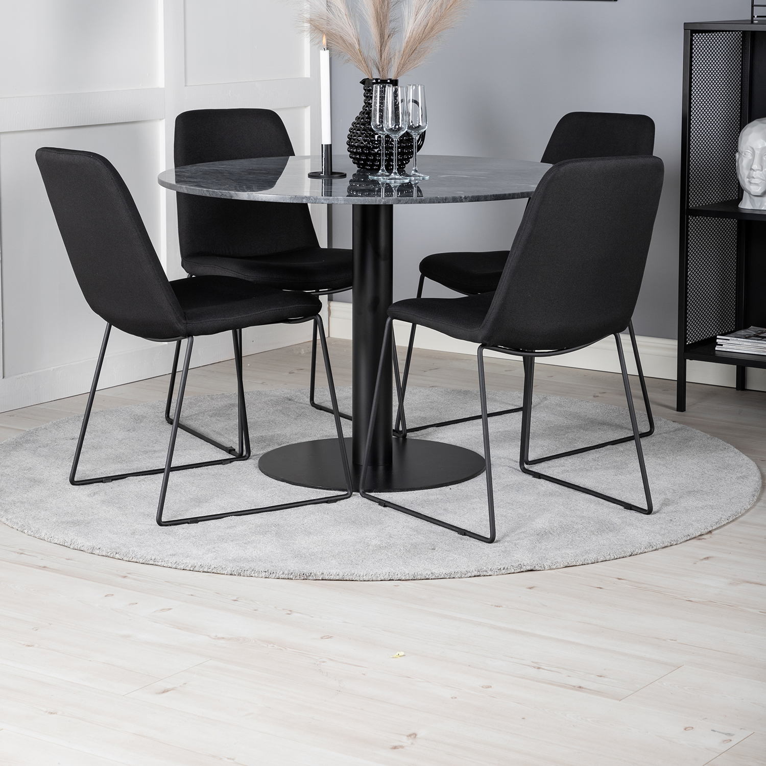 Spisegruppe Venture Home Estelle med 4 Muscot Stoler Polyester