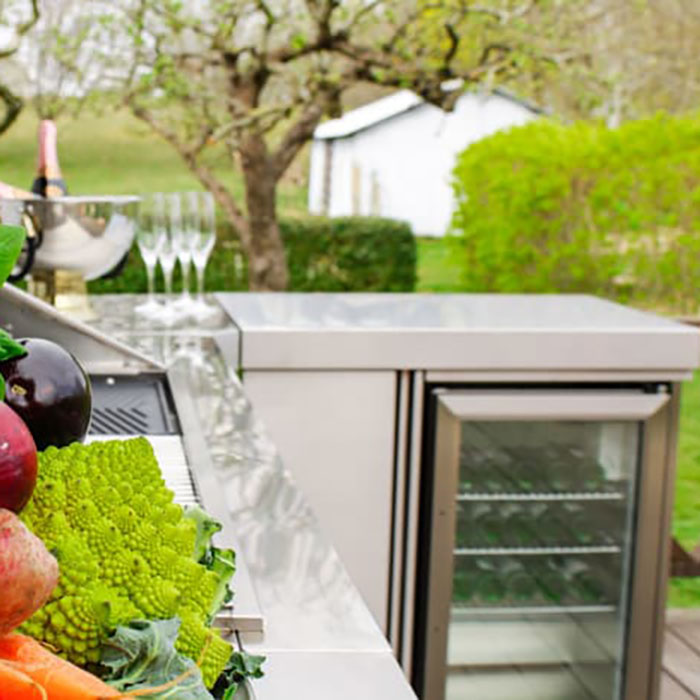 Kjøleskap Modul Myoutdoorkitchen Stainless Collection med Oppbevaringsskap