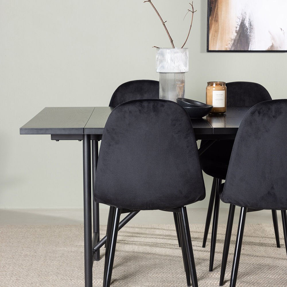 Spisegruppe Venture Home Astrid med 6 Polar Fløyel Stoler