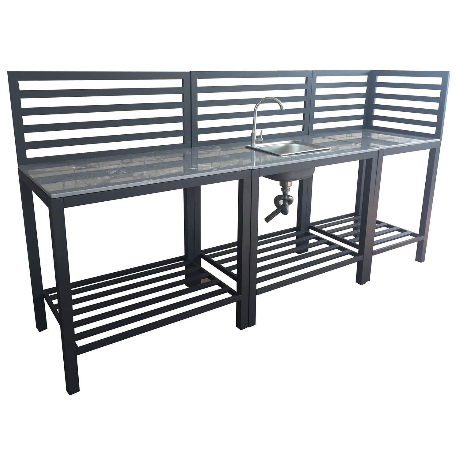 Atlantis garden kitchen middle (wh)-svart Sort