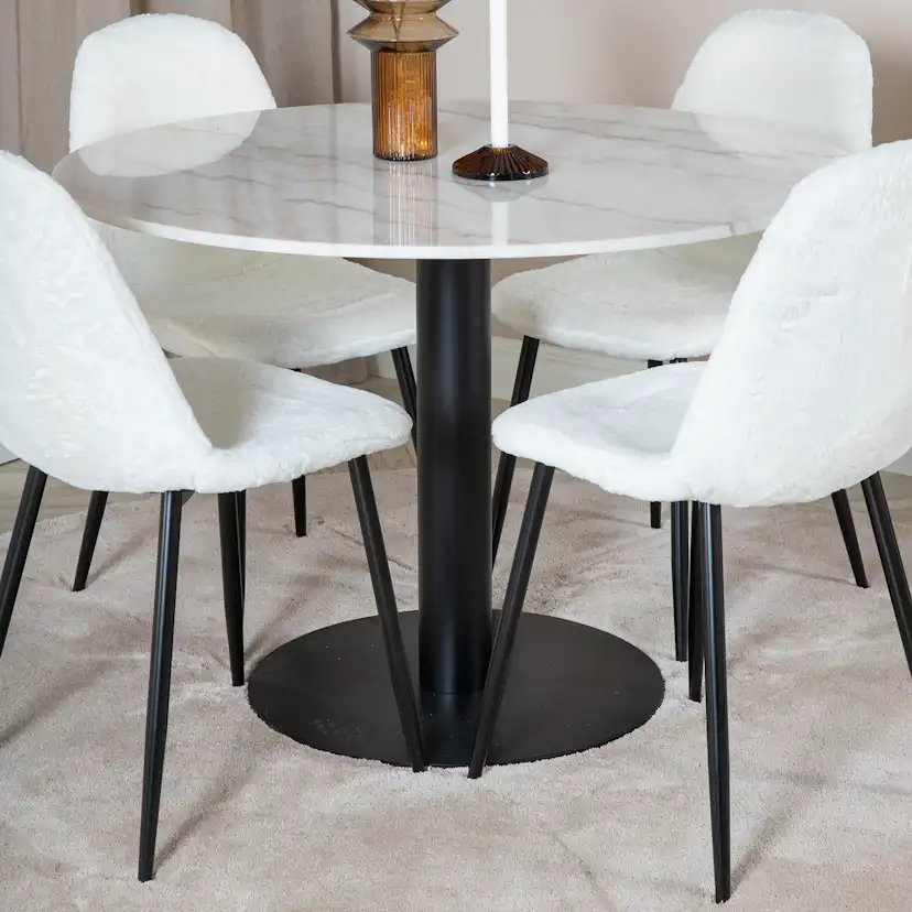 Spisegruppe Venture Home Estelle med 4 Pooya Stoler Polyester