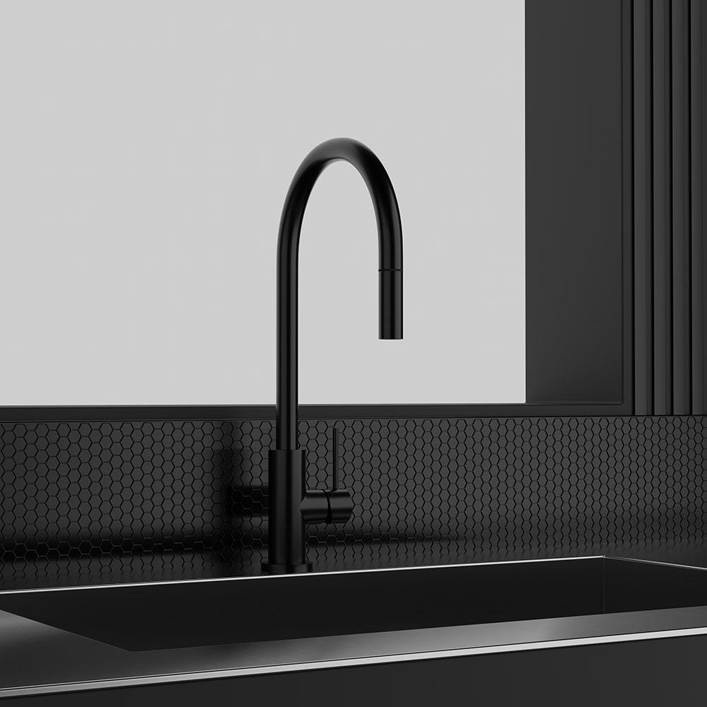 Köksblandare Scandtap Steel Accent Shadow D med Diskmaskinsa Shadow Med Oppvaskmaskinavstengning