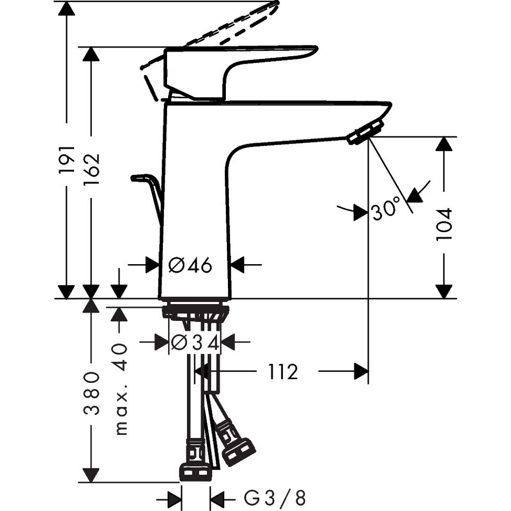 Servantbatteri Hansgrohe Talis E 110