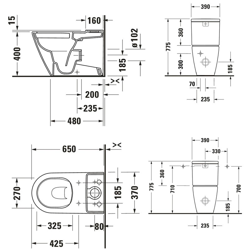 Toalett Duravit D-Neo 200209 Rimless med SoftClose Toalettsete
