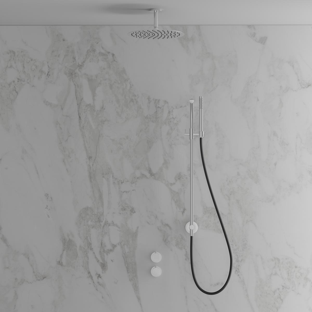 Takduschset Scandtap Steel Harmonized 5Y för Inbyggnad | badrum - duscharmatur - takdusch | KakelKungen