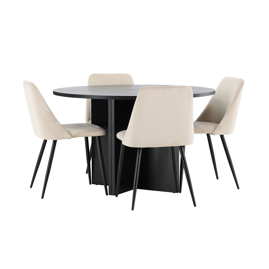 Spisegruppe Venture Home Strada Ø120 cm med 4st Night Spisestoler