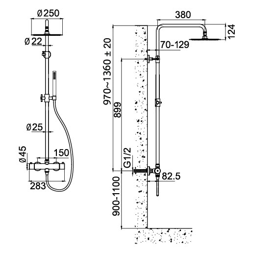 Takduschset Scandtap Steel Pleasure 2