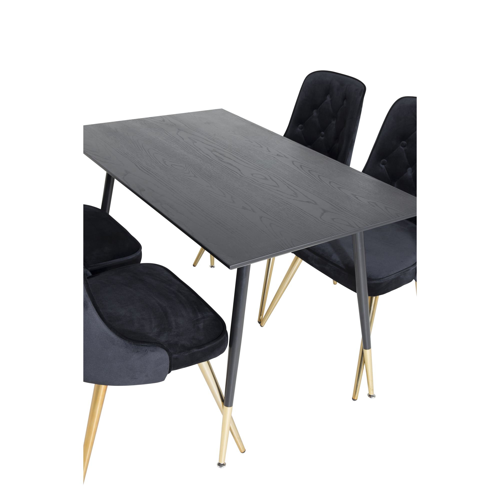 Spisegruppe Venture Home Dipp med 4 Velvet Deluxe Stoler