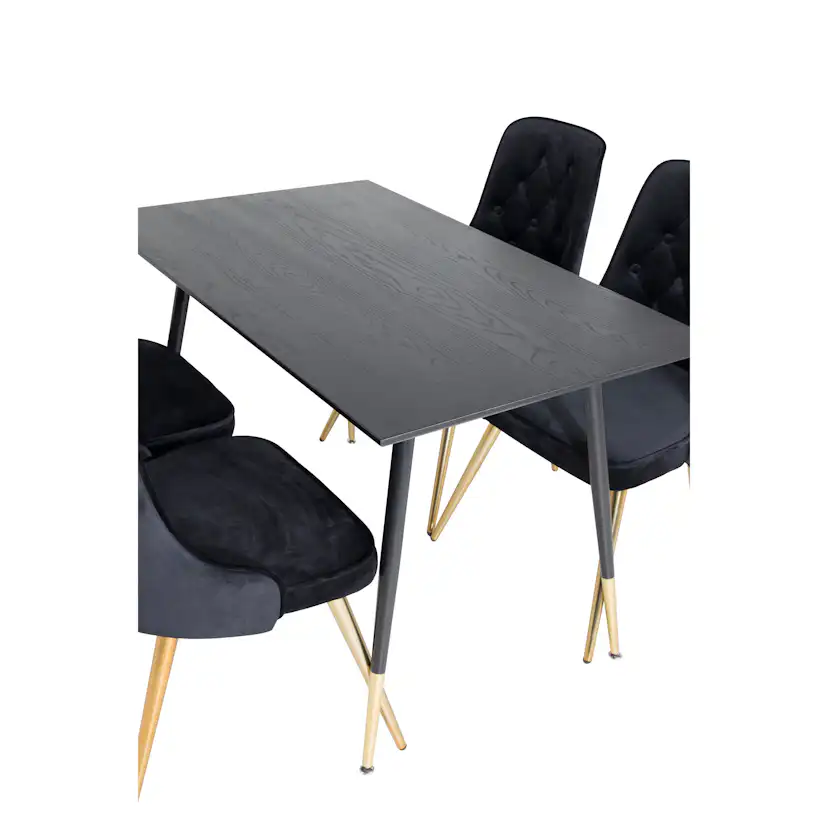 Spisegruppe Venture Home Dipp med 4 Velvet Deluxe Stoler