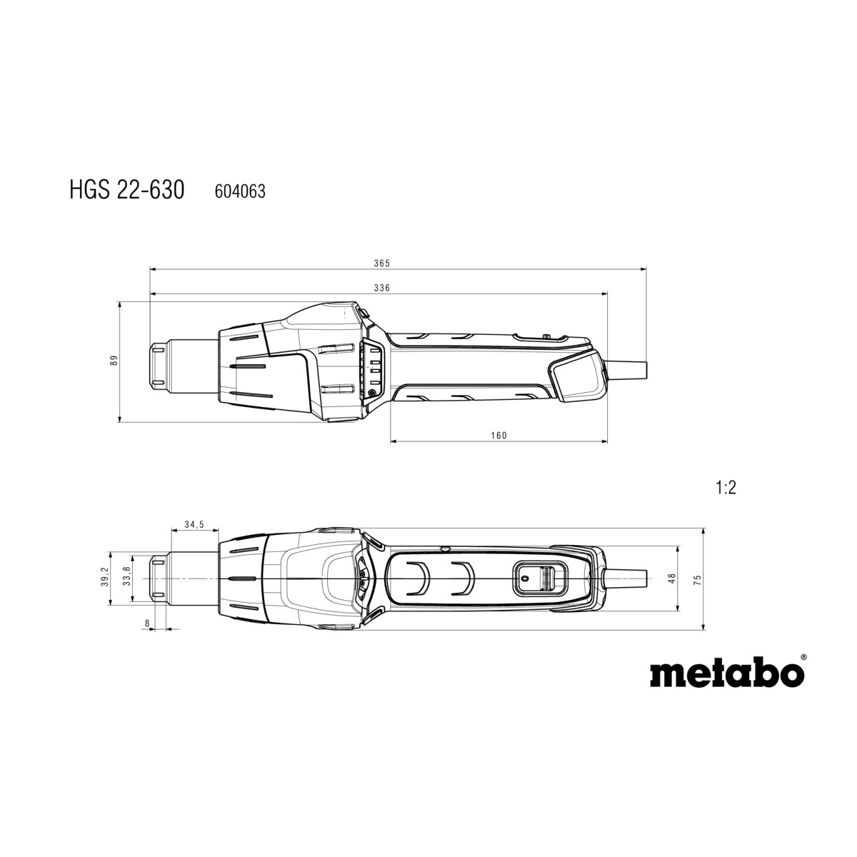 Varmluftpistol Metabo HGS 22-630 Metabox