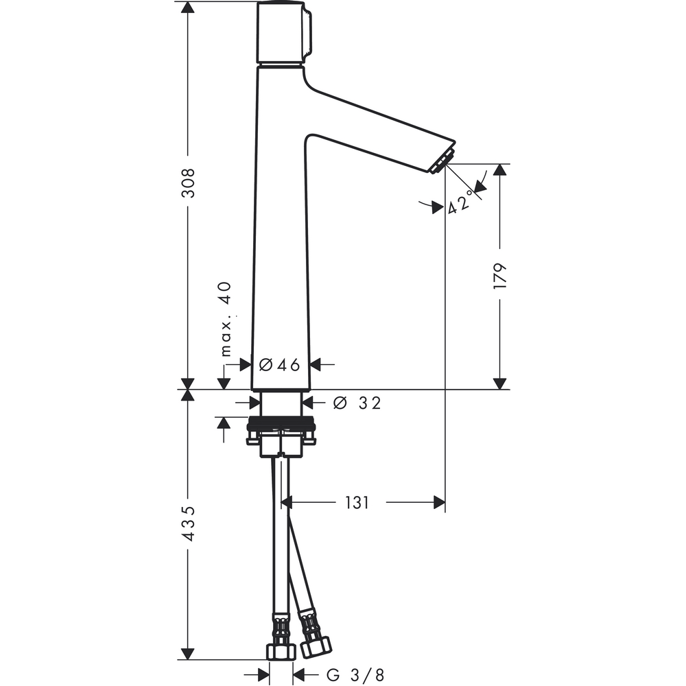Servantbatteri Hansgrohe Talis Select S 190