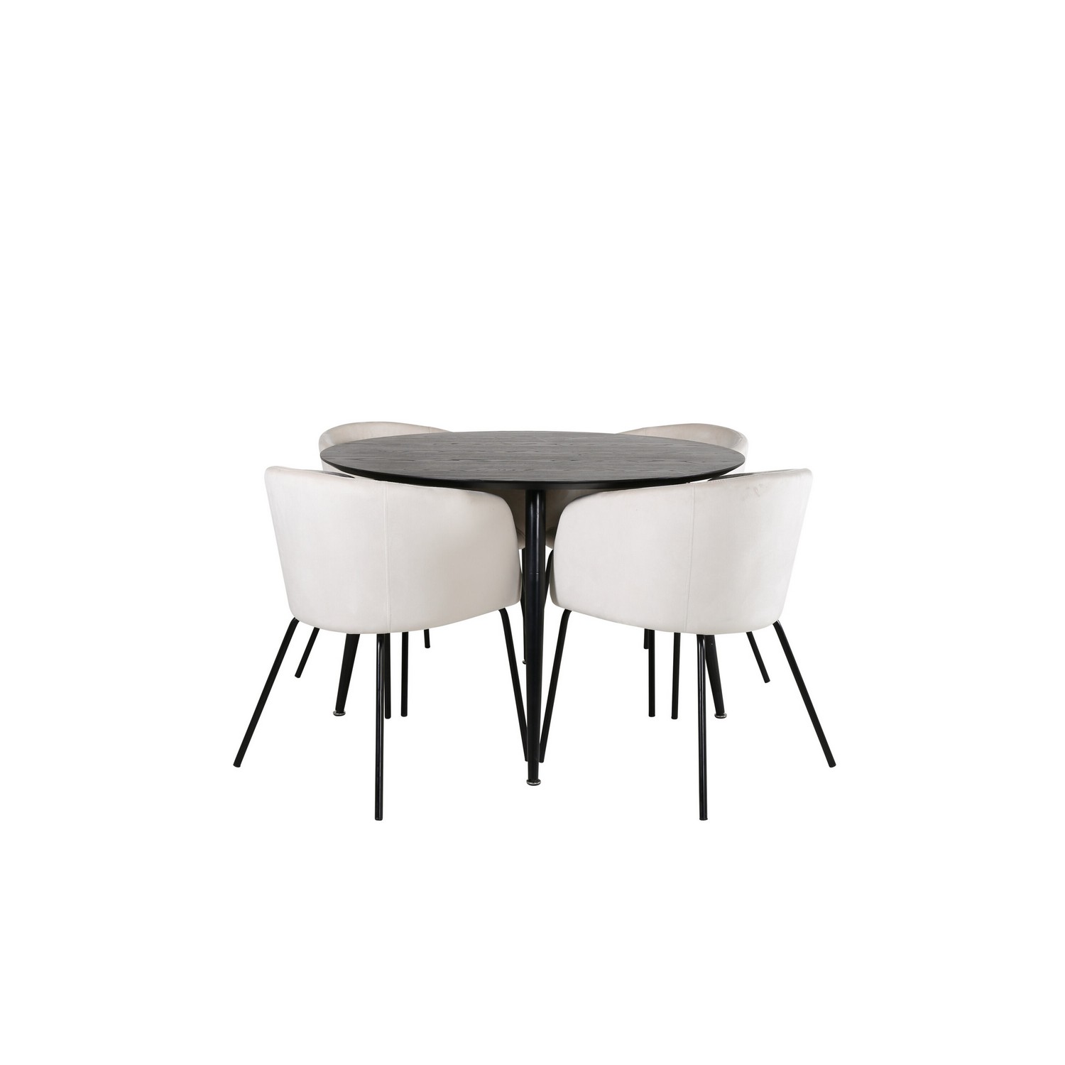 Spisegruppe Venture Home Dipp Ø115 cm med 4 Berit Stoler