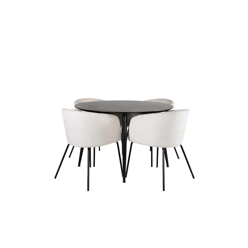 Spisegruppe Venture Home Dipp Ø115 cm med 4 Berit Stoler