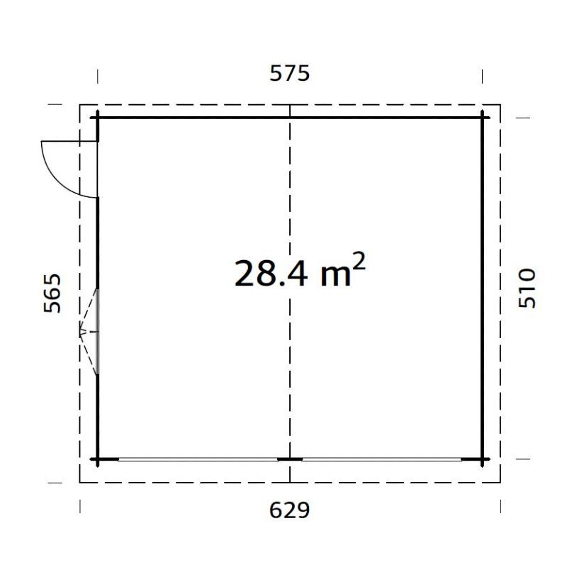 Garasje Palmako Roger 28,4 m2 uten Port