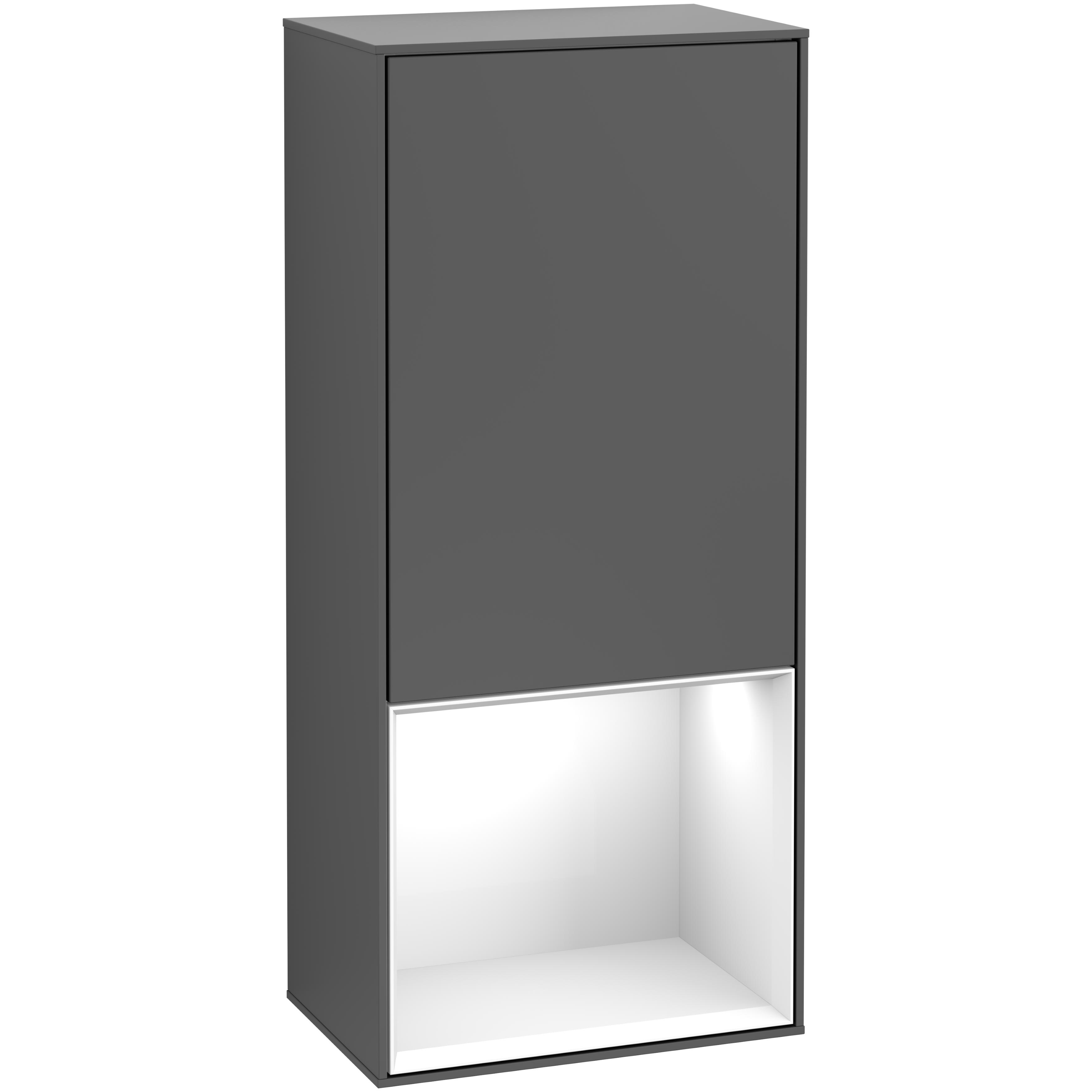 Väggskåp Villeroy & Boch Finion med 1 Dörr och Öppen Hylla Nere 418 mm | badrum - badrumsmobler - vagg-och-hogskap | KakelKungen