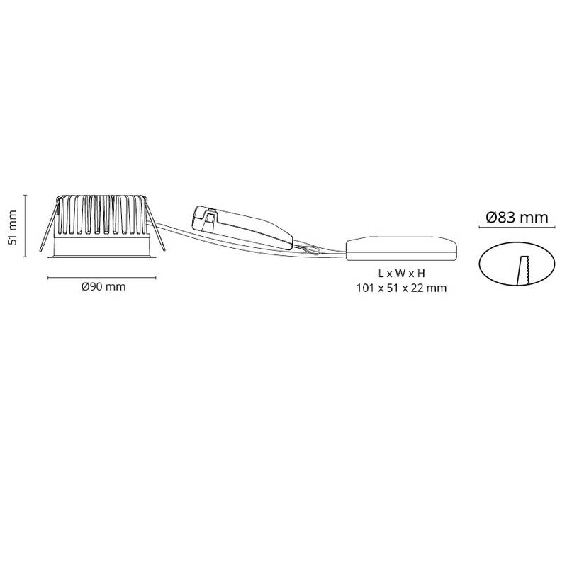 Downlight SG ARMATUREN Soft Slim Sort 2700K