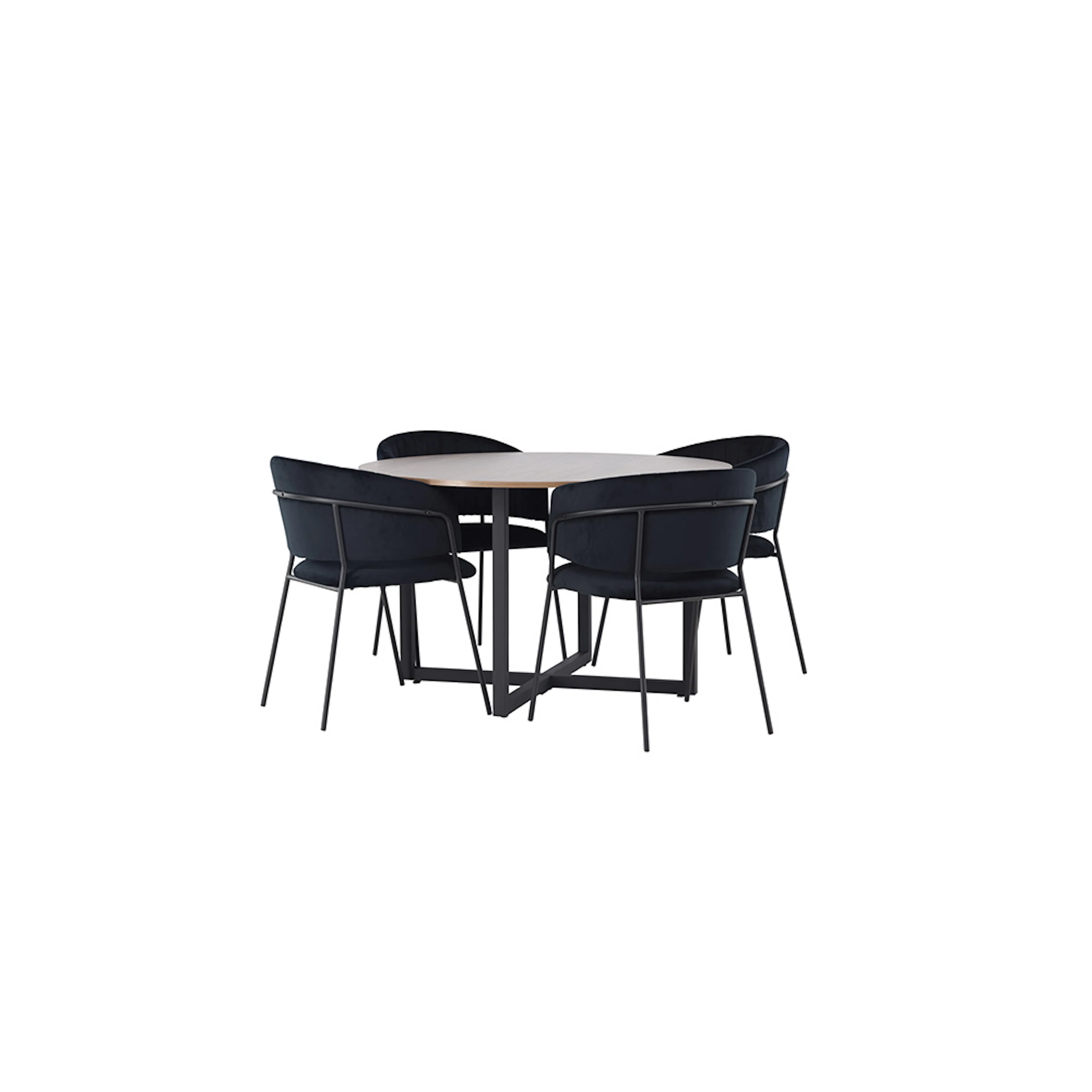 Spisegruppe Venture Home Durango Ø120 cm med 4 stk Selma Stoler