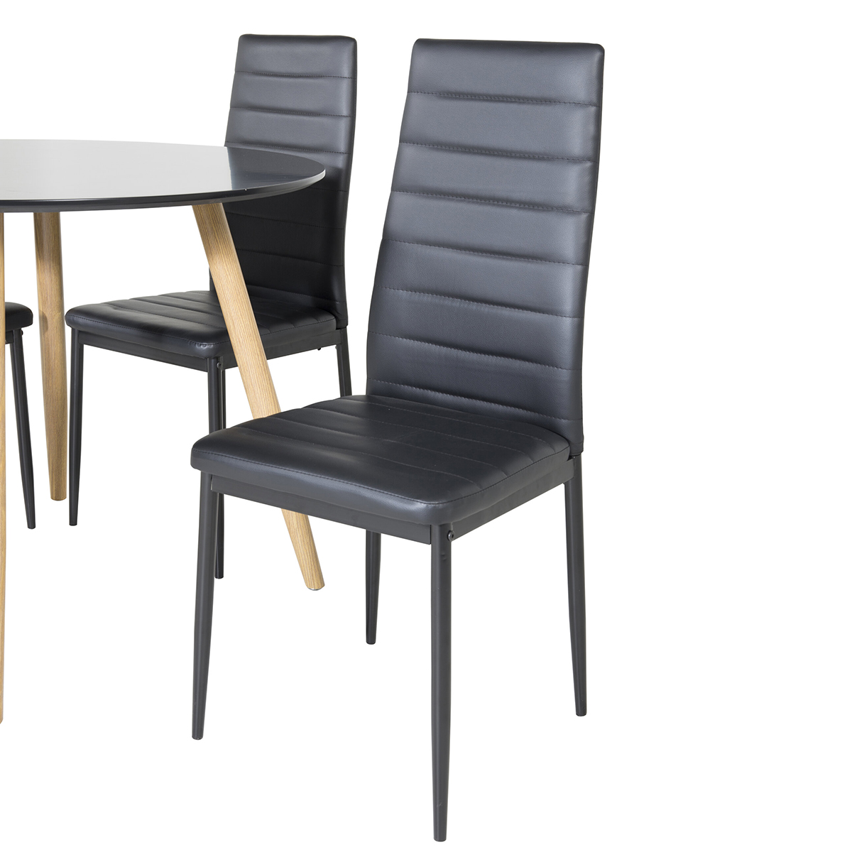 Spisegruppe Venture Home Plaza Ø100 cm med 4st Slim Spisestoler