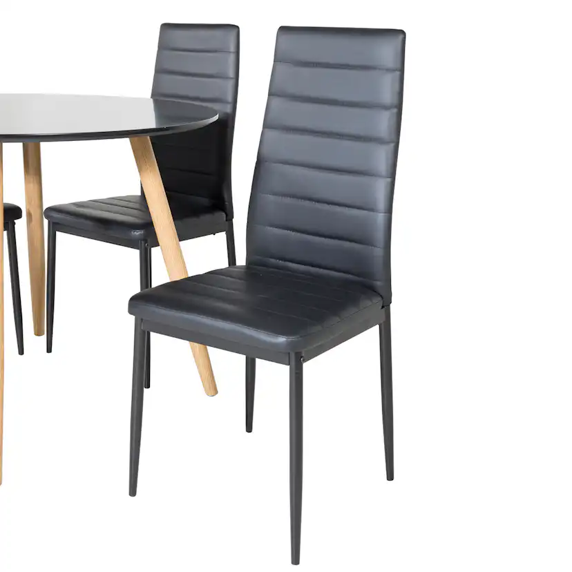 Spisegruppe Venture Home Plaza Ø100 cm med 4st Slim Spisestoler