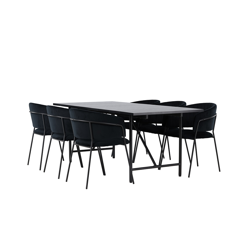 Spisegruppe Venture Home Astrid med 6 Selma Stoler