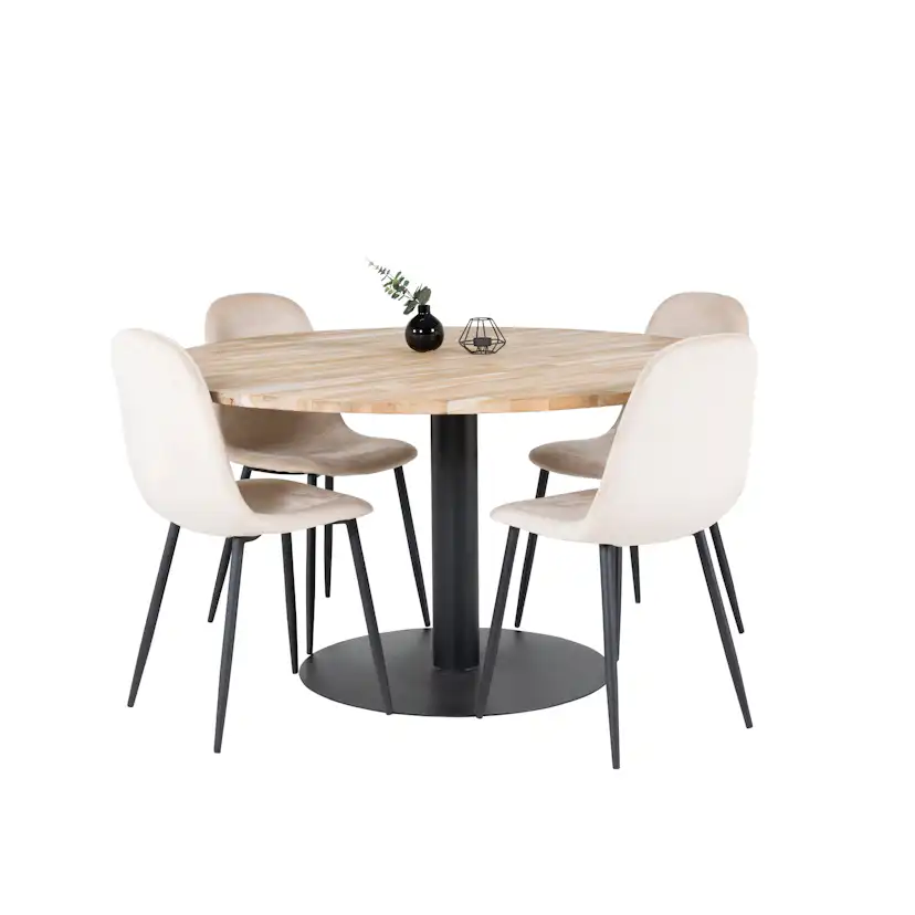 Spisegruppe Venture Home Cornelia med 4 Pobbie Stoler