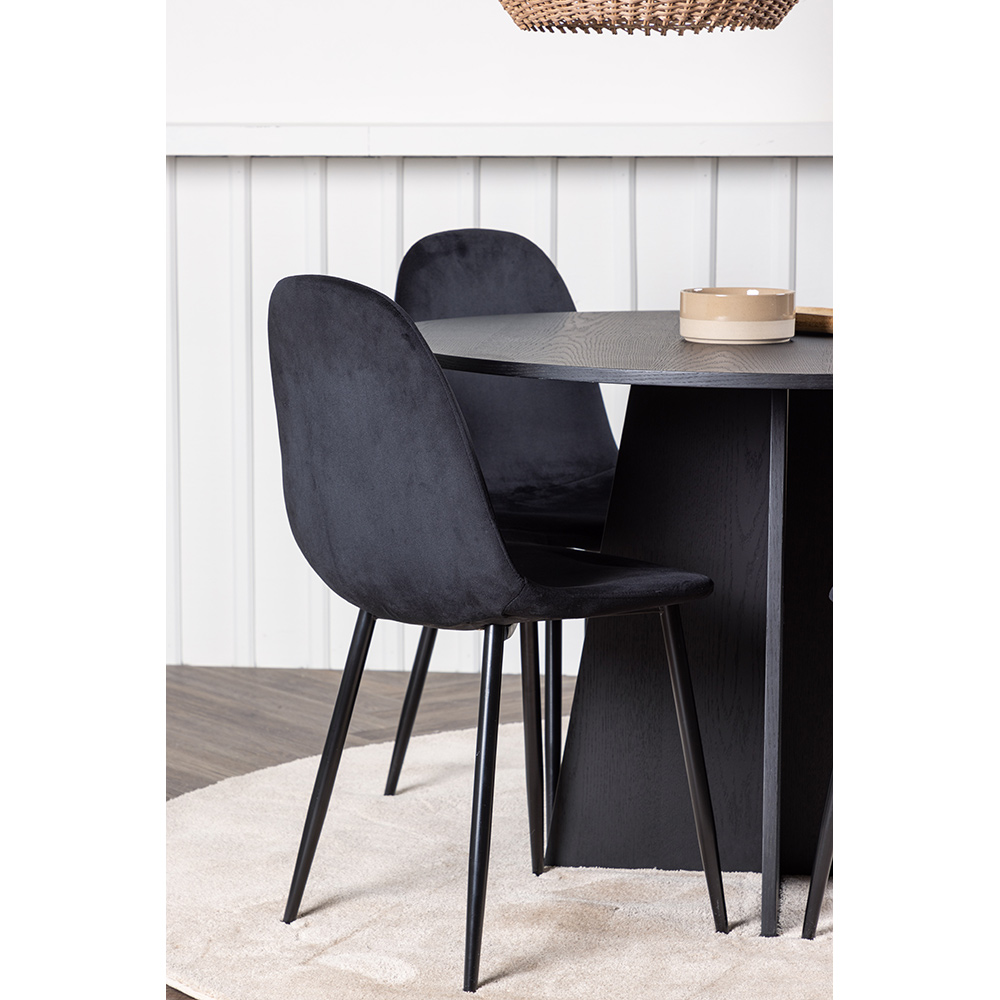 Spisegruppe Venture Home Bootcut Ø110 cm med 4 Polar Stoler Fløyel