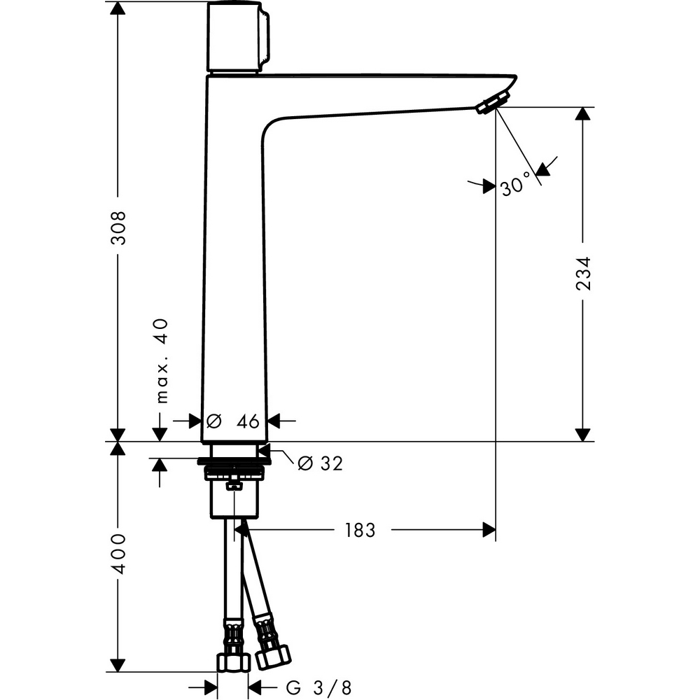 Servantbatteri Hansgrohe Talis Select E 240 Høy
