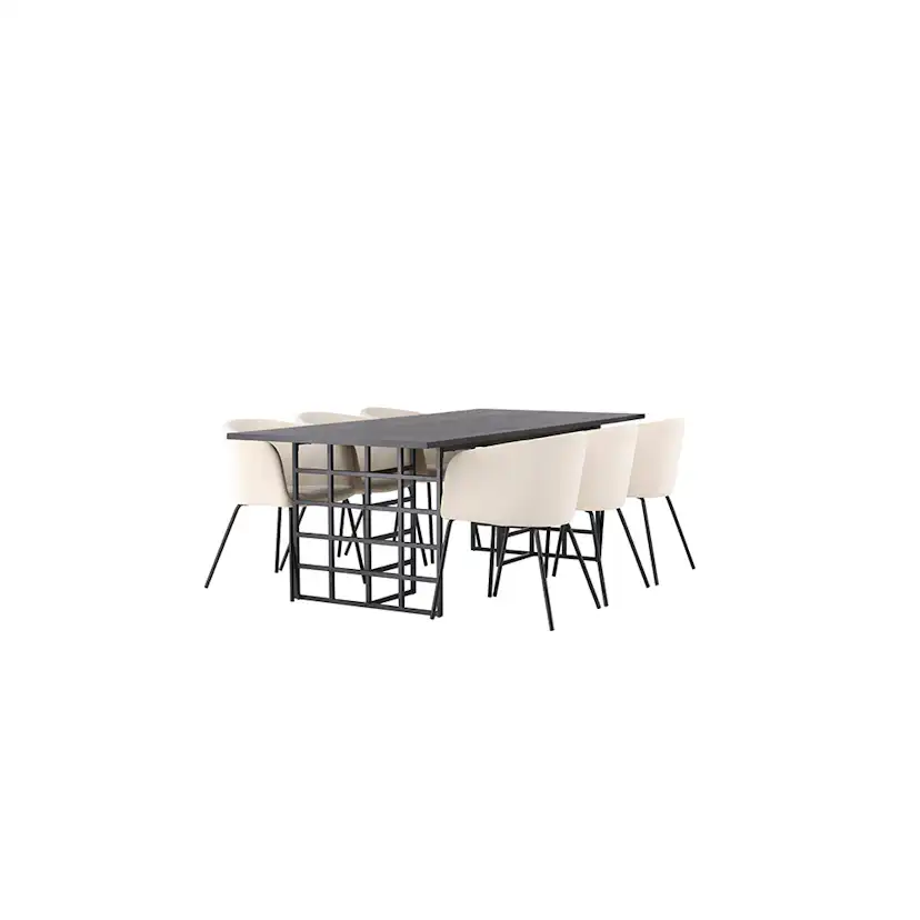 Spisegruppe Venture Home Ystad med 6 stk Berit Stoler