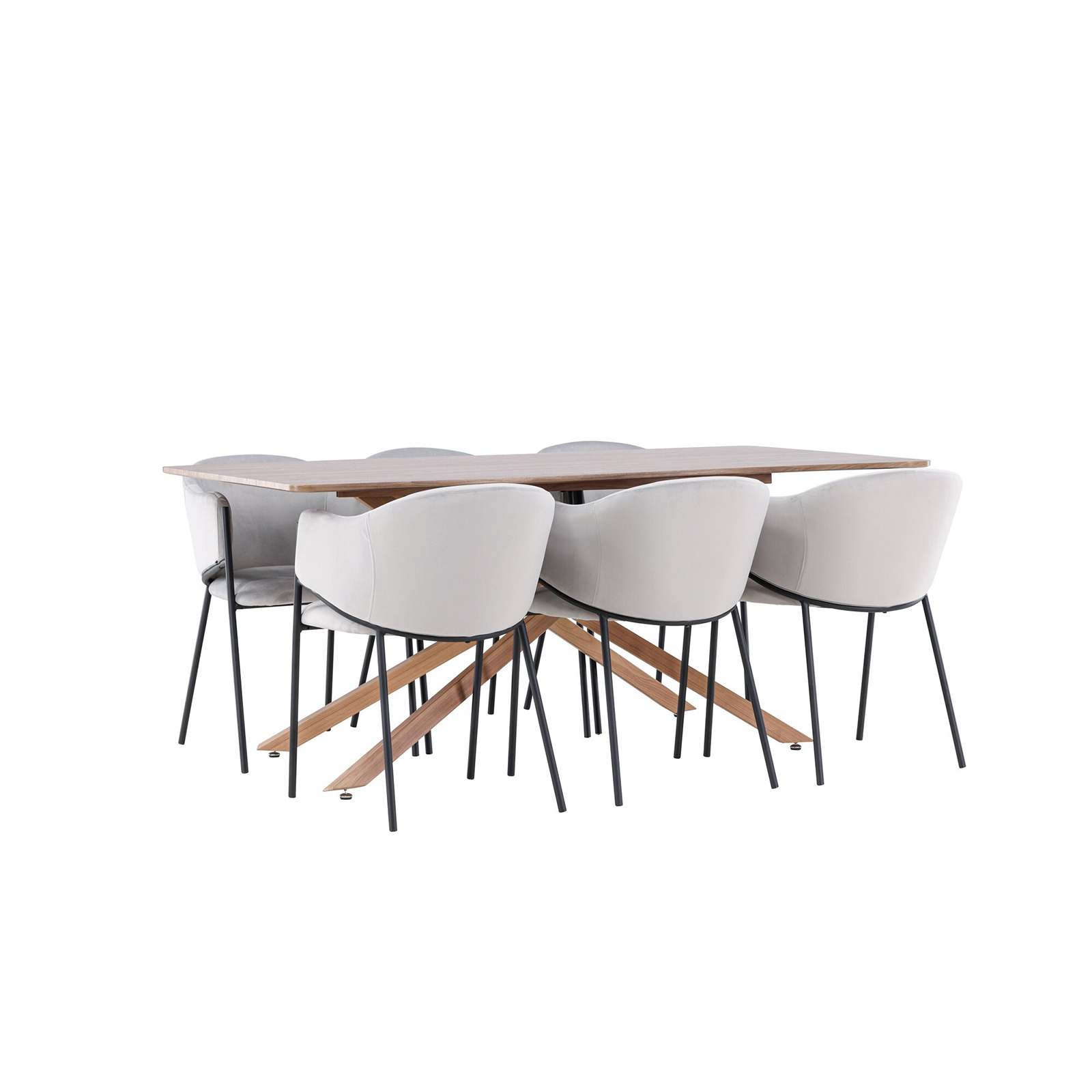 Spisegruppe Venture Home Piazza 180 med 6 stk Evelina Stoler