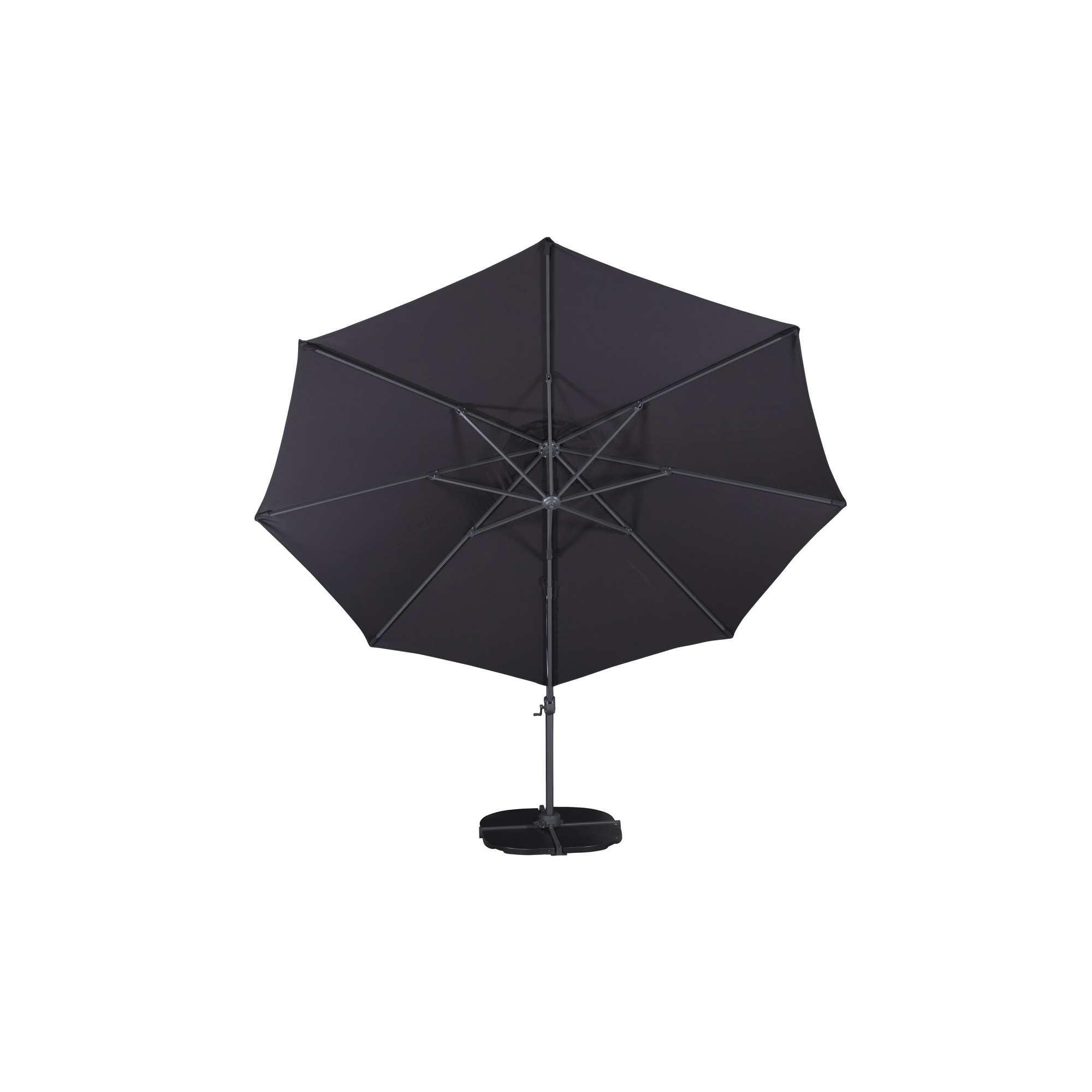 Leeds - Umbrella 3,5m - Black Alu/Black Fabric Sort/Sort, Ø 3,5 m