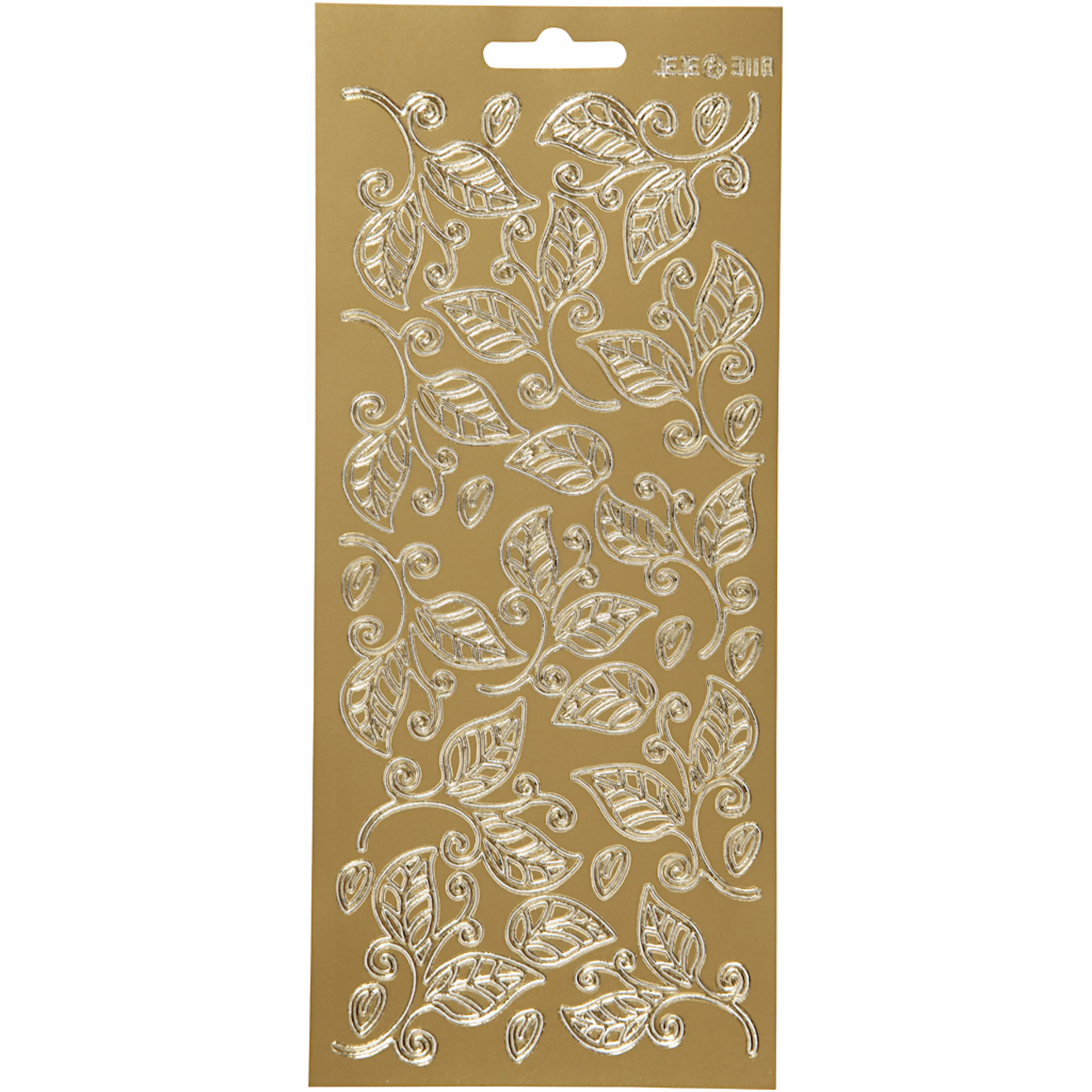 Stickers, guld, blad, 10x23 cm, 1 ark Gull