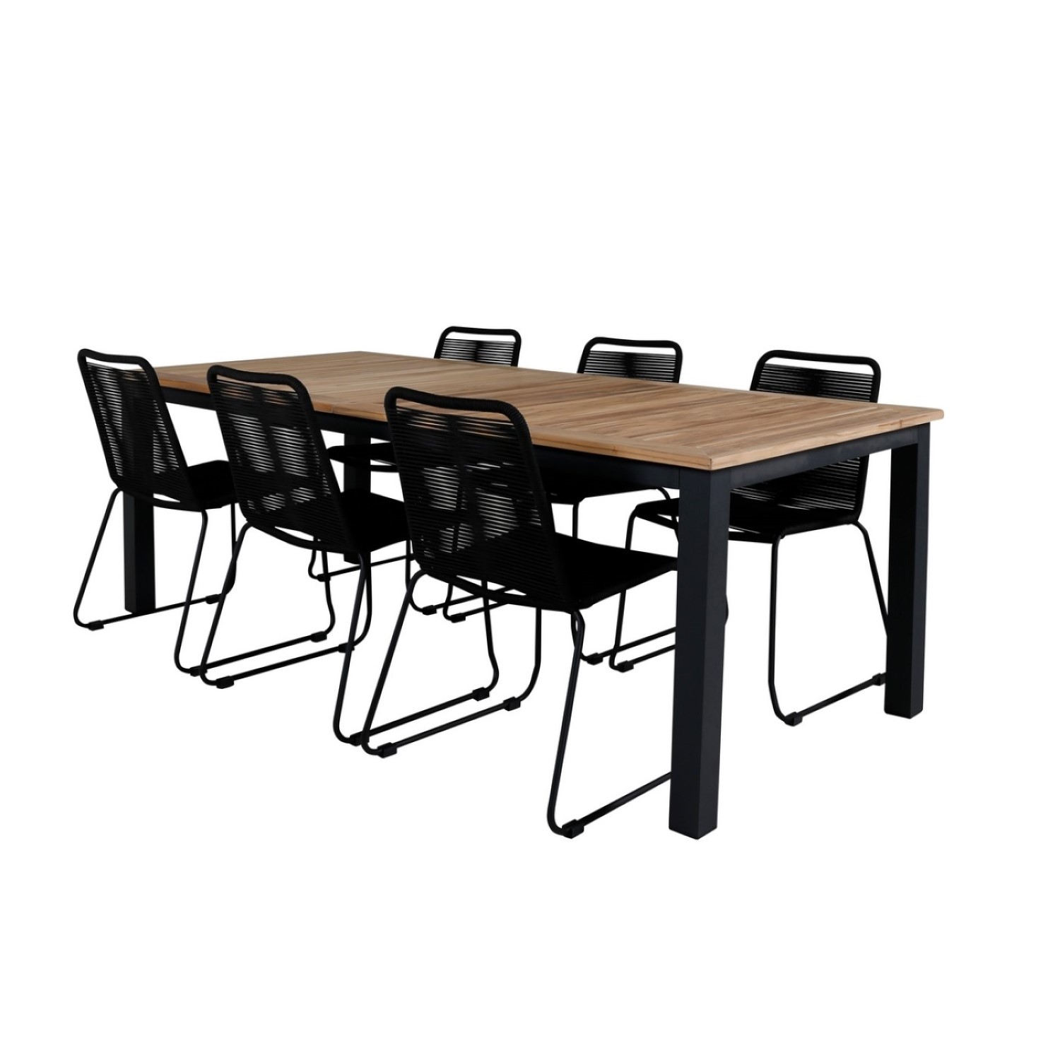 Spisegruppe Venture Home Perla 224 med 6 Leon Stablebare Spisestoler