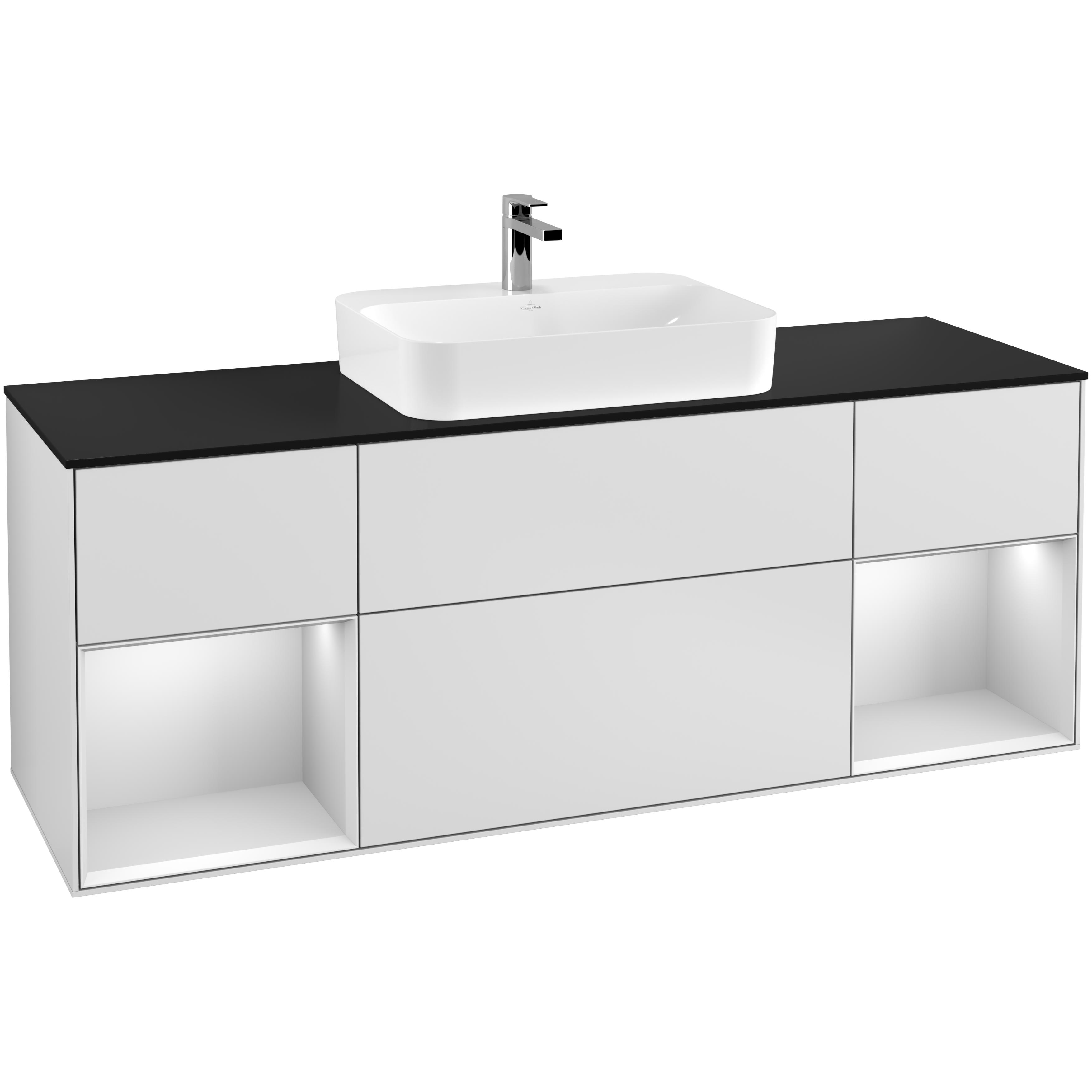 Tvättställsskåp Villeroy & Boch Finion med Två Hyllor och Bänkskiva för Ytmonterat Tvättställ
