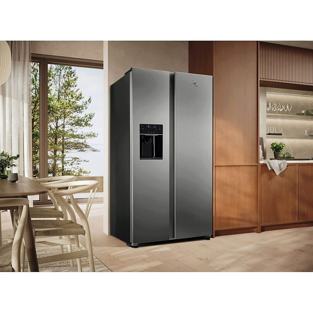 Kjøl og Frys Electrolux Side by Side EAI6HD57U0 Rustfri med Is- og Vanndispenser