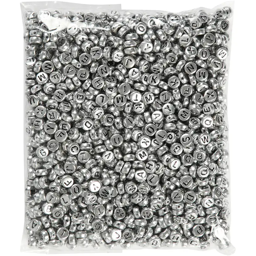 Bokstavperler Creativ Company Sølv Dia 7 mm Hullstr 1,2 mm 165 g/1 Pk