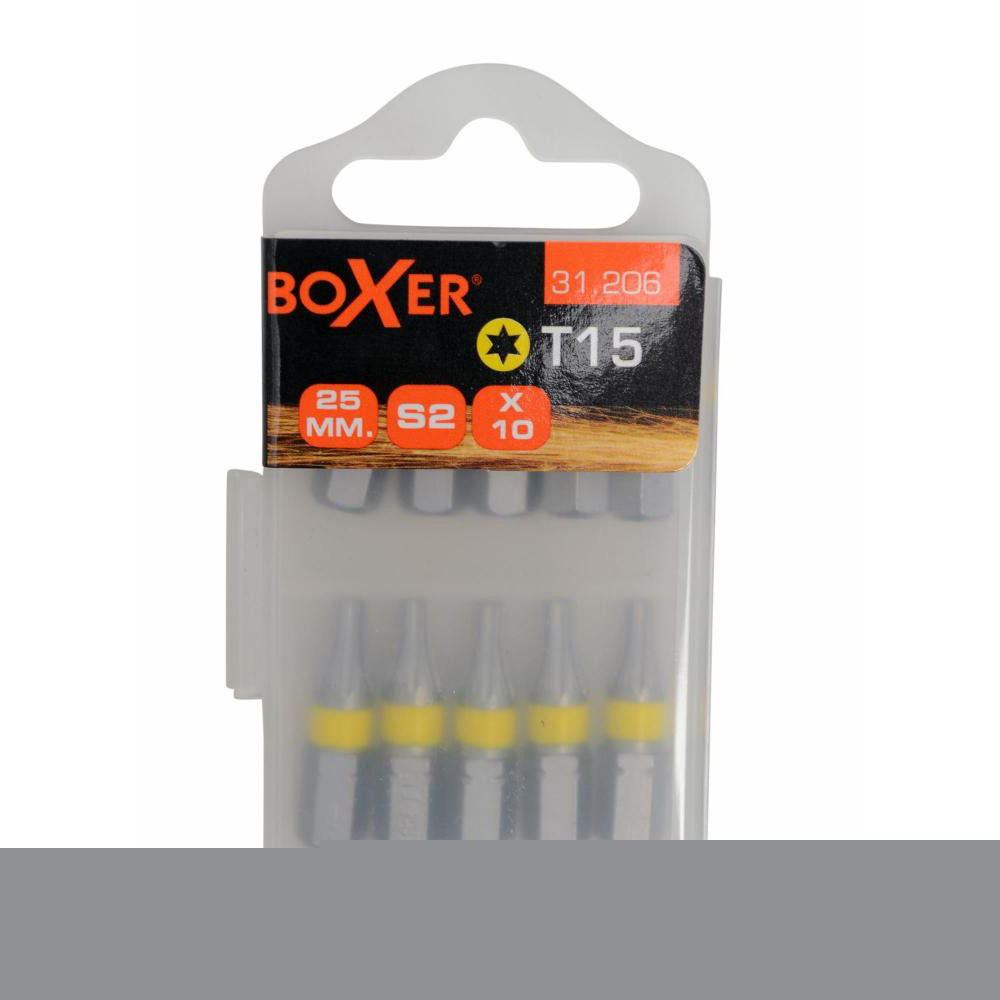 Bits Boxer Torx 15-10 st i Eske S2-Stål