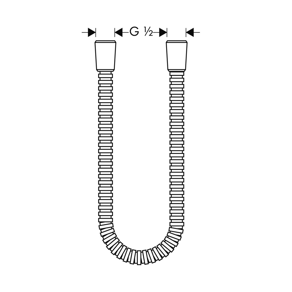 AX metallslang 200cm Lengde, slange: 2 m