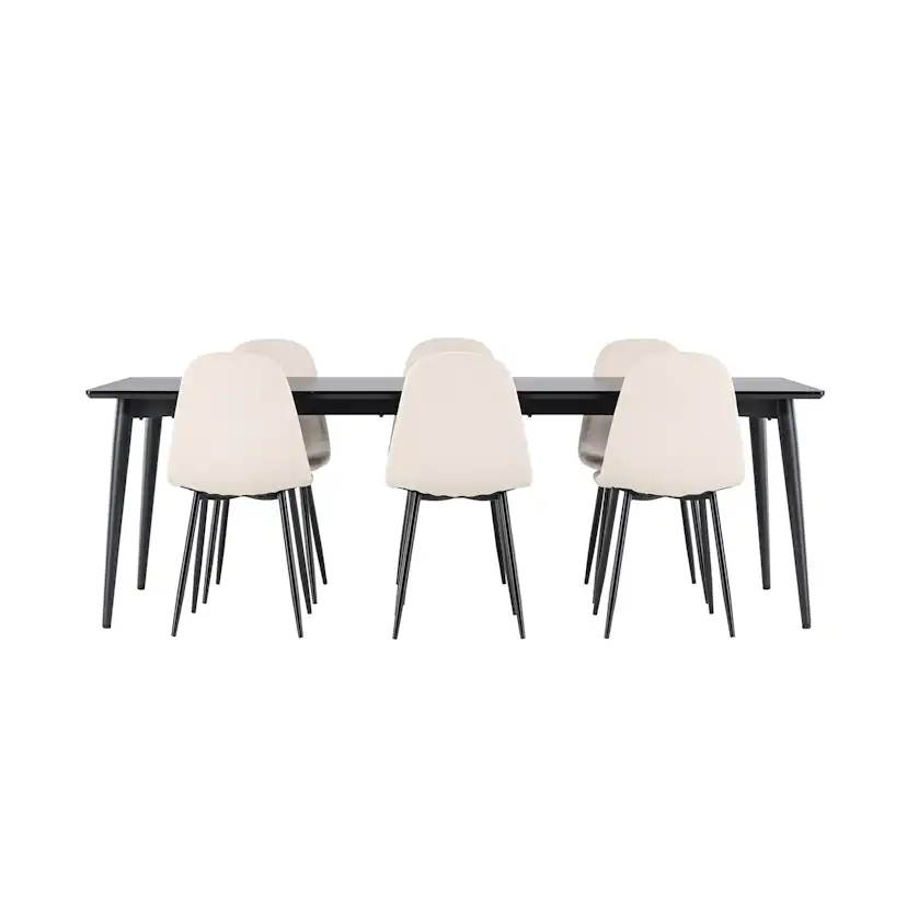 Spisegruppe Venture Home Ellis 230 med 6 stk Polar Stoler Fløyel