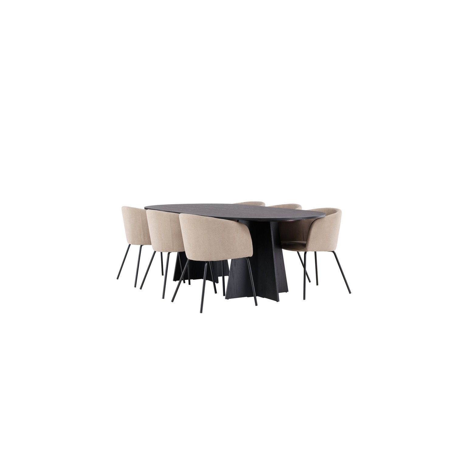 Spisegruppe Venture Home Bootcut Oval med 6 Berit Stoler