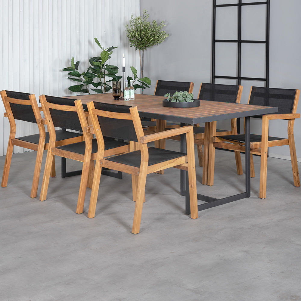 Spisegruppe Venture Home King med 6 Veni Stablebare Spisestoler