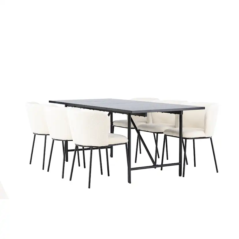 Spisegruppe Venture Home Astrid med 6 Edina Stoler