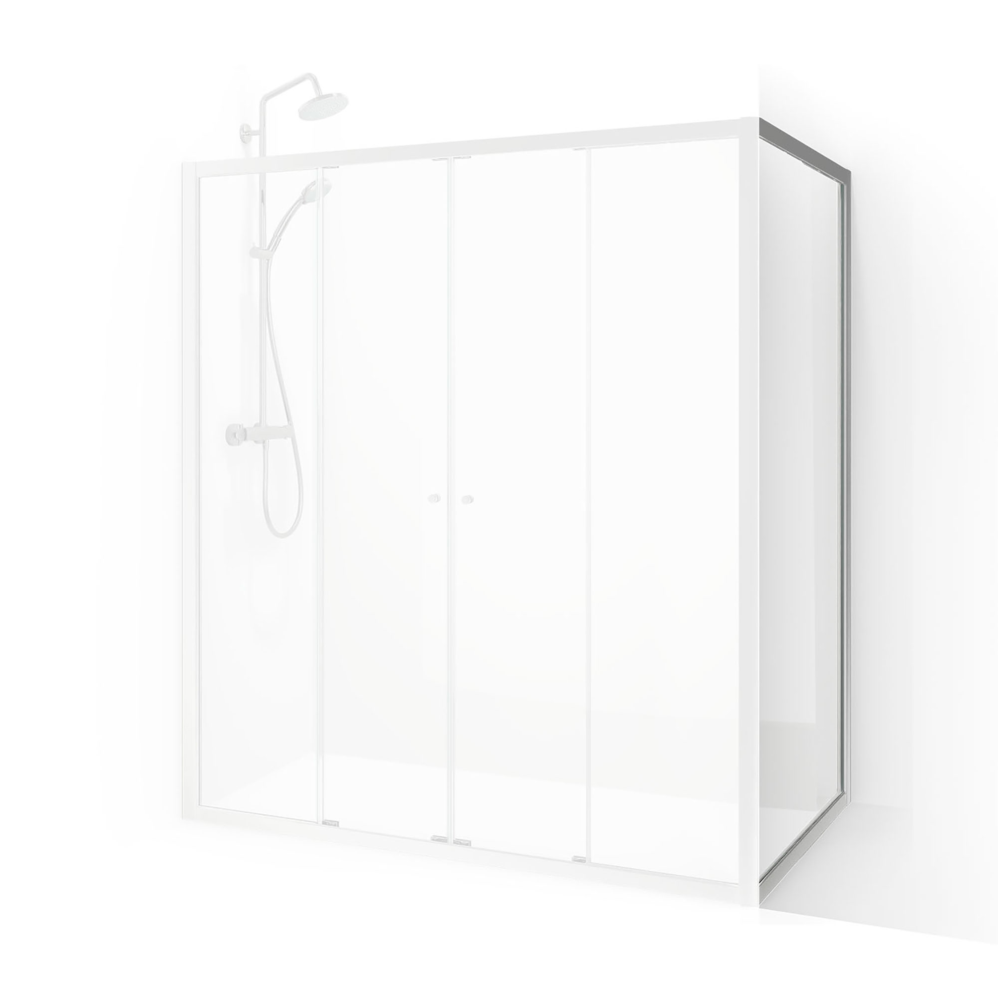 Flow Vinkelvagg 80 Nat Kl 800x1900 mm, Natur, Klart Glass