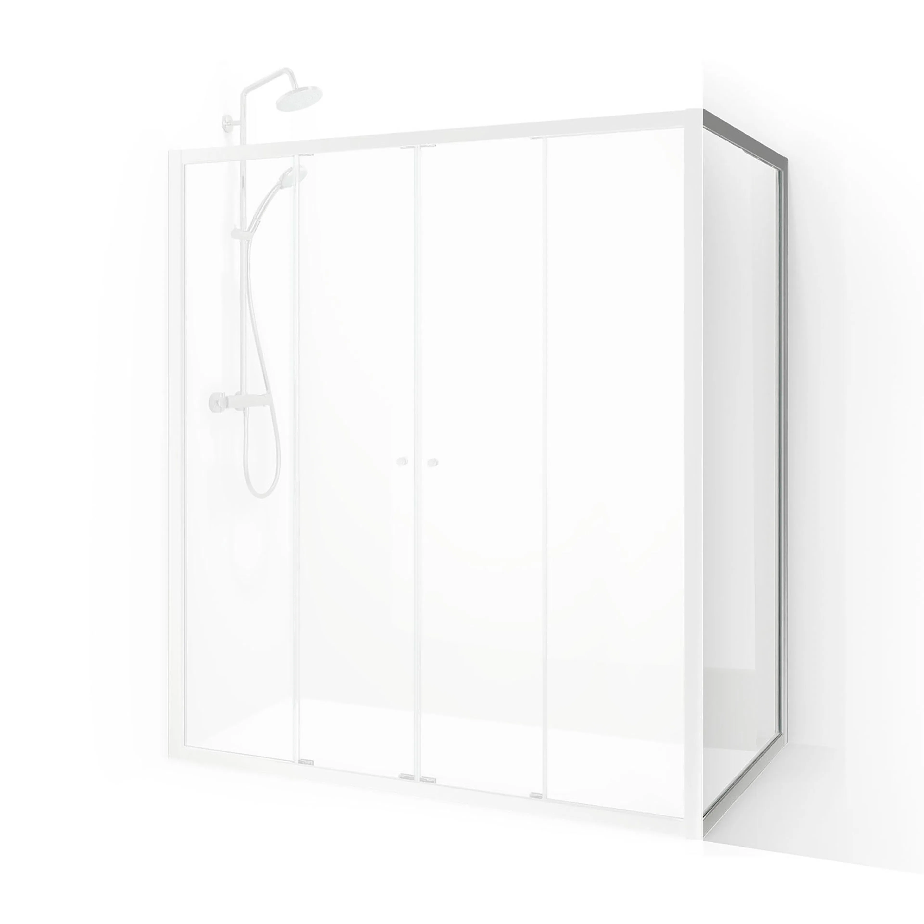 Flow Vinkelvagg 80 Nat Kl 800x1900 mm, Natur, Klarglas
