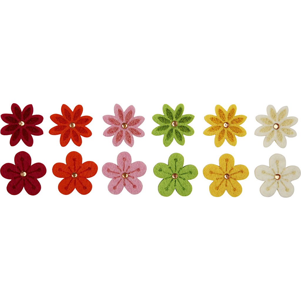 Filtblomster Creativ Company med Rhinsten 12 st/1 Pk