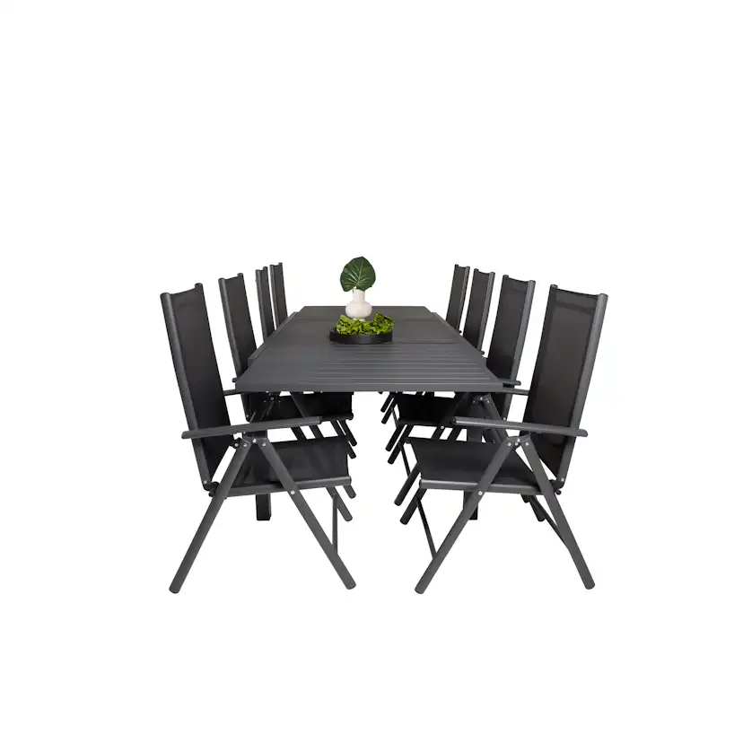 Spisegruppe Venture Home Madrid 160/240 med 8 Bront Spisestoler