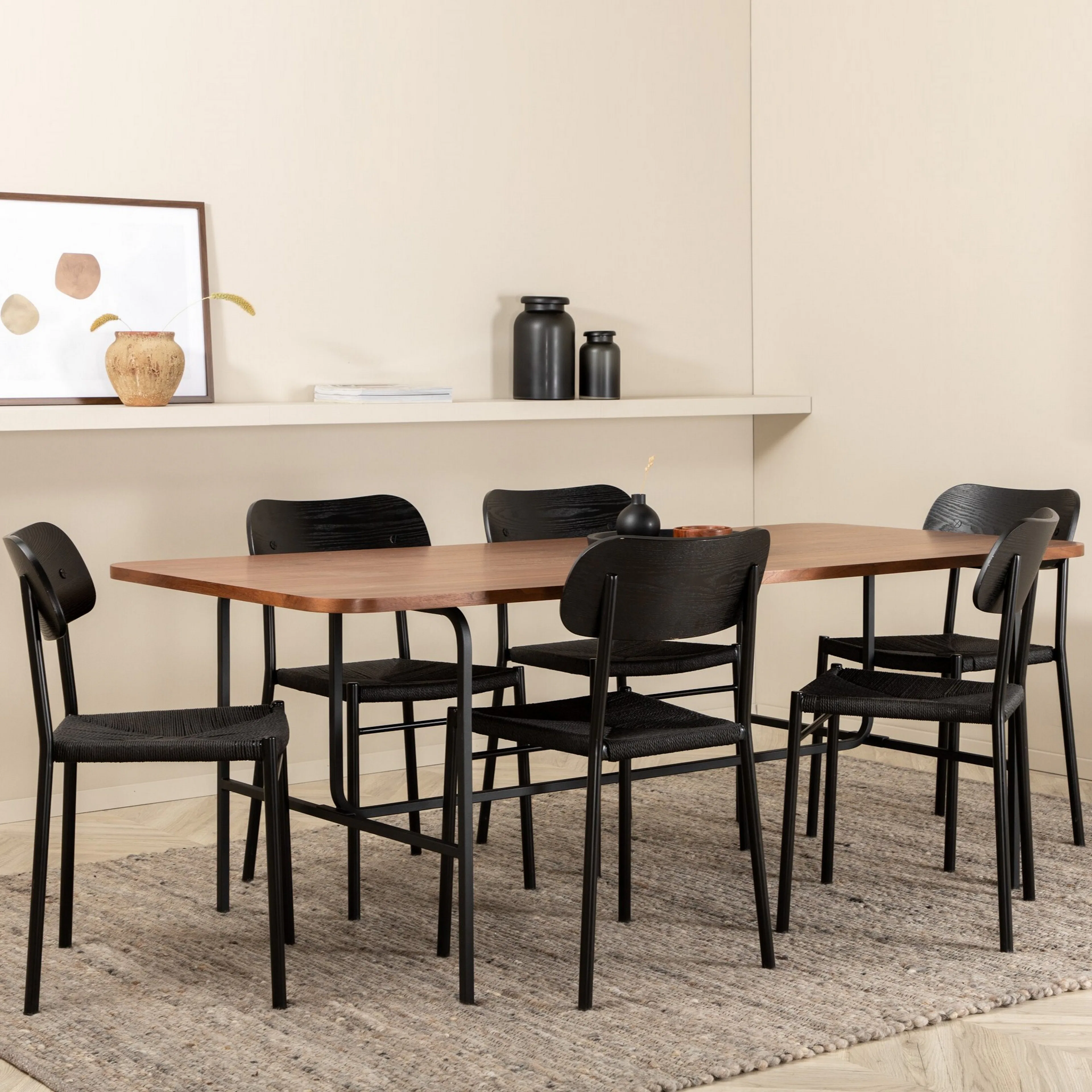 Spisegruppe Venture Home Uno med 6stk Polly Stoler