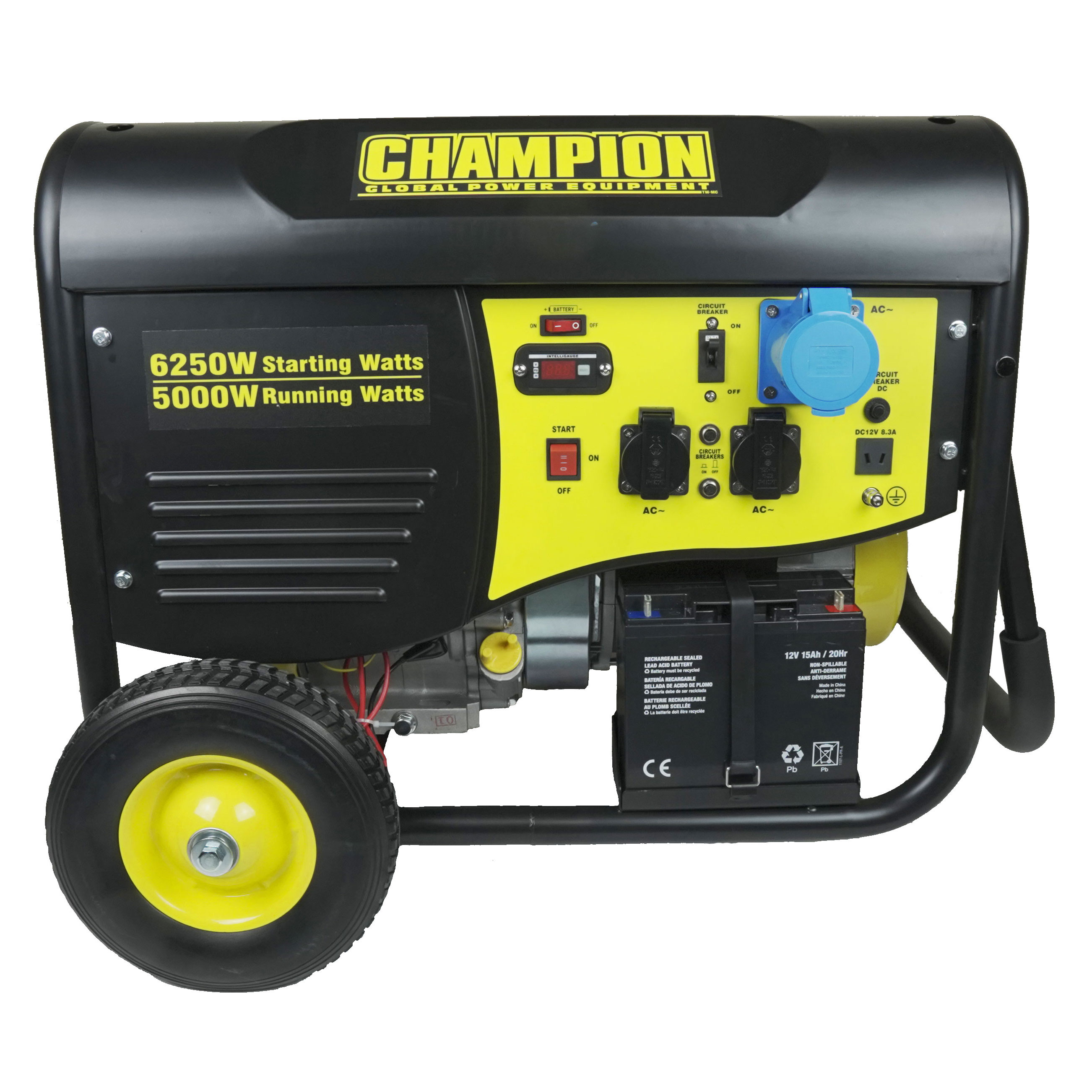Strømaggregat Champion Generators CPG6500E2 5,5kW 1-fas Bensin med Fjernstart